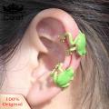 Carat Frog-shaped Ear Cuff Tree Frog Ear Clips Realistic Animal Shape Non-pierced Earrings for Party Events Daily Wear Electroplated Alloy Anti-slip Design Animal Ear Cuffs. 