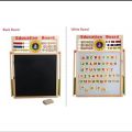 Education Board Double Sided Wooden Multi Purpose Magnetic White & Black Board For Kids. 