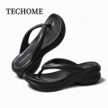 6CM Women Fashion High Heeled Slippers Summer Female Wedges Flip Flops Clip Thick Platform Sandals Beach Shoes Outdoor Slides.