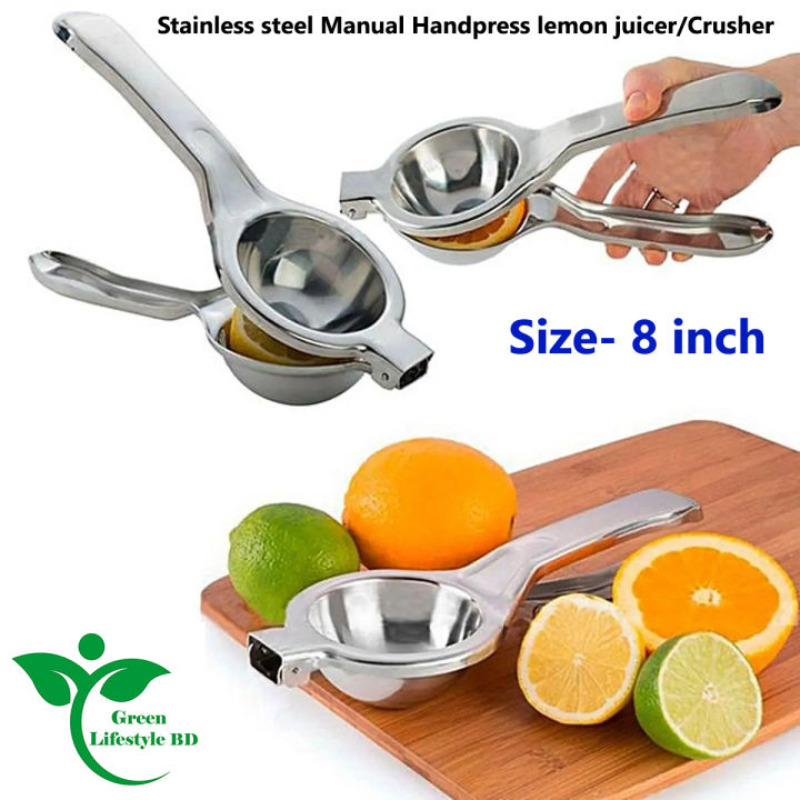 Stainless steel 1 Pcs Manual Hand press lemon juicer/Crusher (size 8 inch).