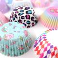 100pcs Cake Cups Printed Cake Paper Baking Greaseproof Paper Cake Cup DIY Cake Mold Household Kitchen Bakeware Tool Accessories. 