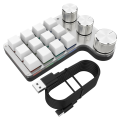 Programmable DIY Mechanical Keyboard RGB 12 Keys 3 Knob Custom Macro Keypad Easy to Use Bluetooth Hotswap Keyboard White. 