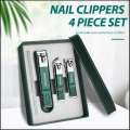 4 pcs Nail Clippers with A Portable Protective Cover- plastic box, 003.