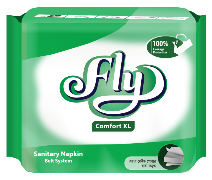 Fly Sanitary Napkin-Comfort XL 11- Belt System -11 Pads Pack