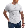 Summer New Men's Casual Fashion Solid Color T-shirt Casual Sports Short Sleeve T-shirt. 