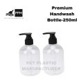 250ml Empty Refillable Plastic Handwash Pump Bottle – 5pcs PET Soap, Sanitizer & Lotion Dispenser | Ideal for Home, Office & Travel. 