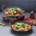 Honeycomb Nonstick Iron Deep Two Handled Frying Pan. 