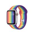 [autismaut] Suitable for Apple apple watch345 Sports Anti-Slip Watch Silicone Strap Fashion Rainbow iWatch Strap. 