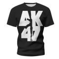 2022 new hot fashion Summer Men's AK47 T-shirt 3D Printing Round Neck Casual breathable plus size tops dropshipping.