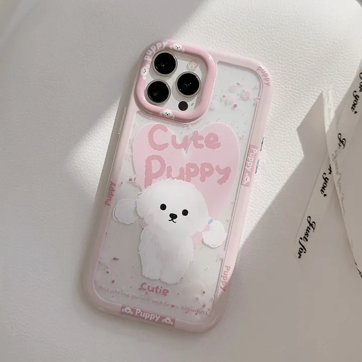 Sroof%20Case%20For%20iPhone%2011%2012%2013%2014%2015%2016%20Pro%20Max%20Korean%20Girls%20Pink%20Cute%20Puppy%20Shockproof%20Silicone%20Soft%20Phone%20Case%20Back%20Cover%20-%20Image%207