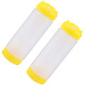 2 Plastic Squeeze Bottles Double-Headed Transparent Barbecue Sauce Bottle for Ketchup Seasoning Barbecue Sauce Seasoning. 