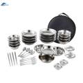 Stainless Steel Plates and Bowls Camping Utensils for Outdoor Use Barbecue.
