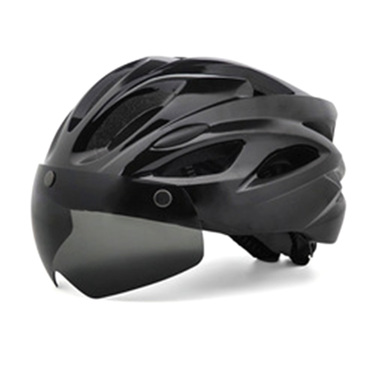 Cycling Helmet with Taillight Goggles Adjustable Mountain Bike Helmet for Adult Men Women Black