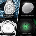 OLEVS Watch For Mans Original Waterproof 2024 Fashion Athletic Stainless Steel Calendar Luminous Quartz Watch 3626. 