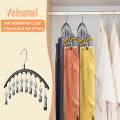 Windproof hangers Sturdy PVC waterproof Space-saving hamgers 10 clips Stainless steel hangers for clothes for Home organization. 
