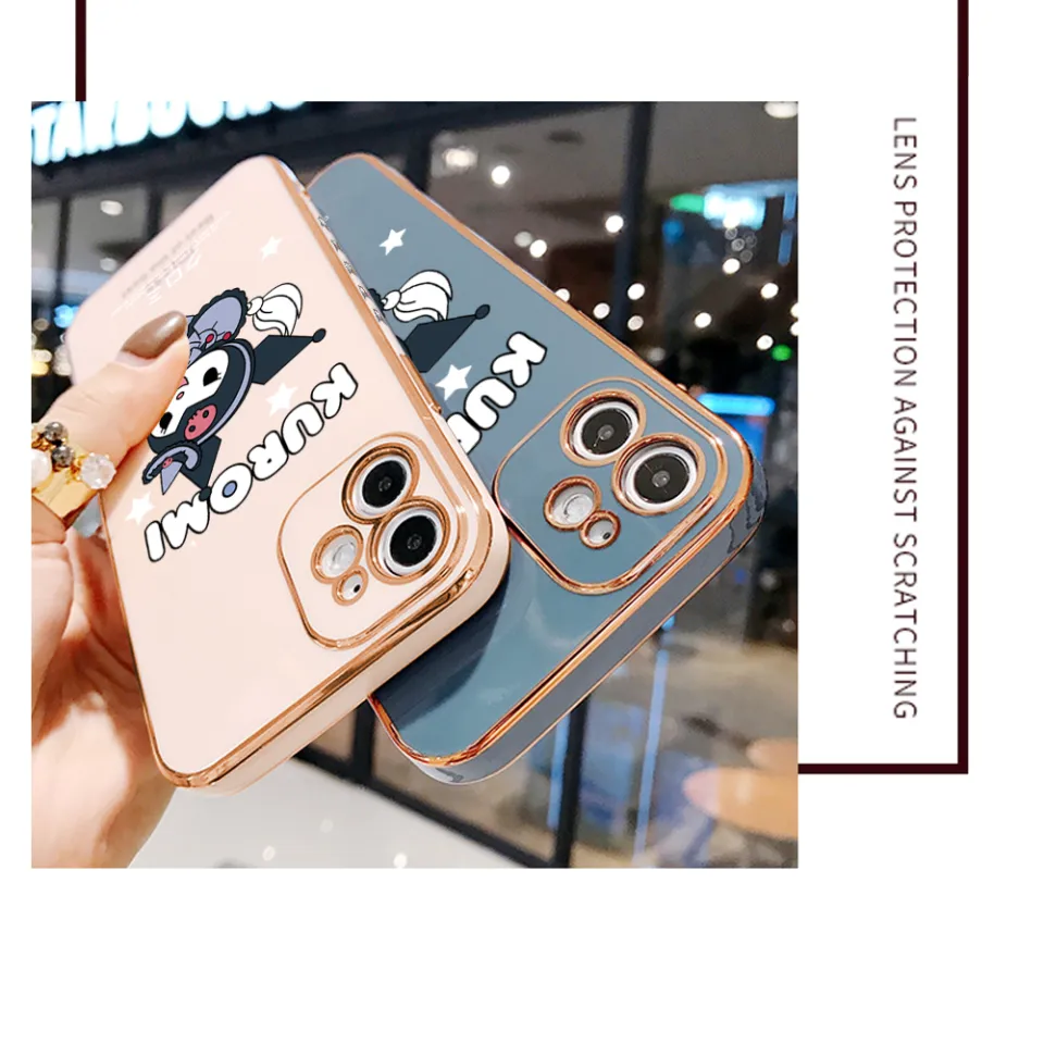 Luxury 6D Plating Soft Casing Silicone Square Frame Phone Case For