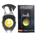 COB Work Lights 3 Gears Multifunction Rechargeable Flashlight with Cigarette Lighter Screwdriver LED Keychain Lamp for Camping Bike Accessories.