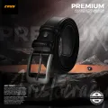 Zays Full-Grain Leather Belt For Men – Anti-Crack, Hand-Stitched, Cut-to-Fit with Luxury Box. 
