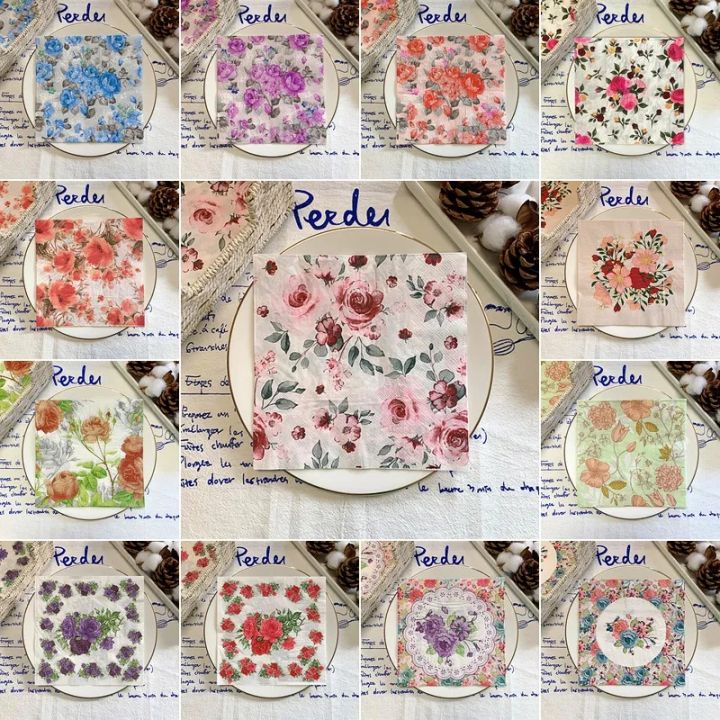 5Pcs%20Mix%20Random%20Flower%20Butterfly%20Decoupage%20Paper%20Napkins%20Floral%20Serviette%20Paper%20Tissues%20for%20Wedding%20Xmas%20Party%20Decor%20-%20Image%202