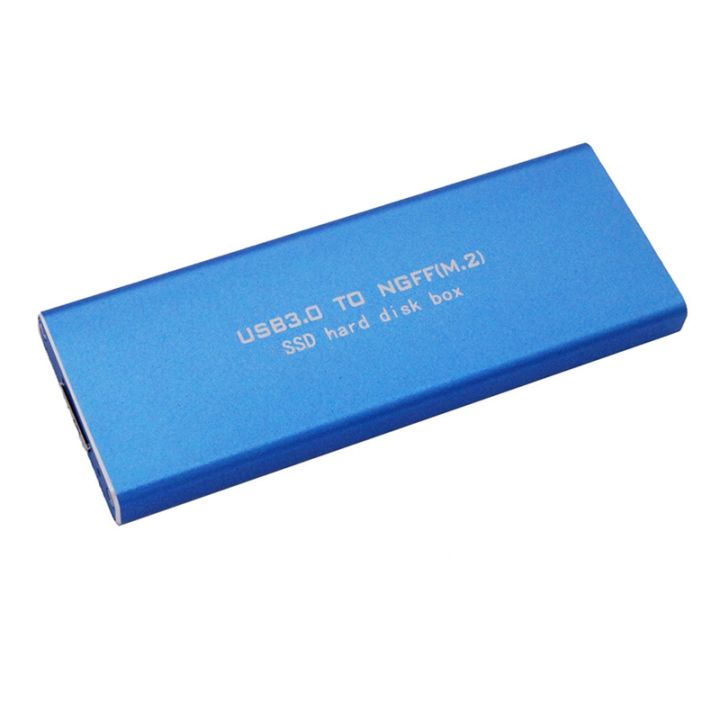 B KEY NGFF to USB3.0 SSD Enclosure M.2 SSD TO USB3.0 External SSD Enclosure SSD Case for 2230 2242 2260 2280(Blue)