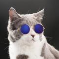 Vintage Round-Cat Sunglasses-Reflection Eye wear glasses-For Small Dog Cat Pet-Photos Props Accessories. 