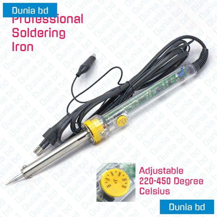 200 To 450°C Adjustable Temperature Soldering Iron 60 Watt Transparent For Professional Working