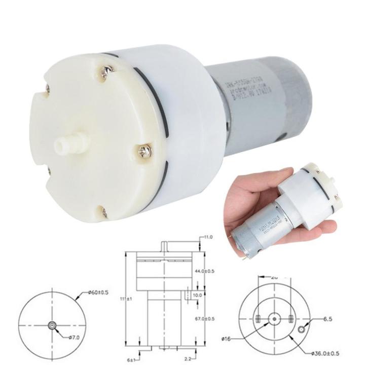 Vacuum Pump, DC 12V Vacuum Pump Mini Electric Air Vacuum Pumping High Pressure Diaphragm Air Pump 12L/Min Noiseless