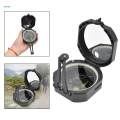 Style Camping Compass Mirror with Pouch Adjustable Declination for Outdoor Activities Navigation.