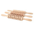 এমবসড রোলিং পিন, বেকিংয়ের জন্য 3Pcs খোদাই করা রোলিং পিন বিয়ারিং ডিজাইন. 