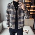 Plaid Jacket Men's Autumn Coat High-Grade Casual National Fashion Ruoshuai Spring and Autumn2023New Coat Male. 