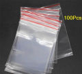 100Pcs- Zipper Lock Bag Zip Lock Plastic Transparent Packet Zipper Poly Clear Plastic Bags Re-Useable Re-Sealable Packaging Bags For Food Storage & Dispensers.