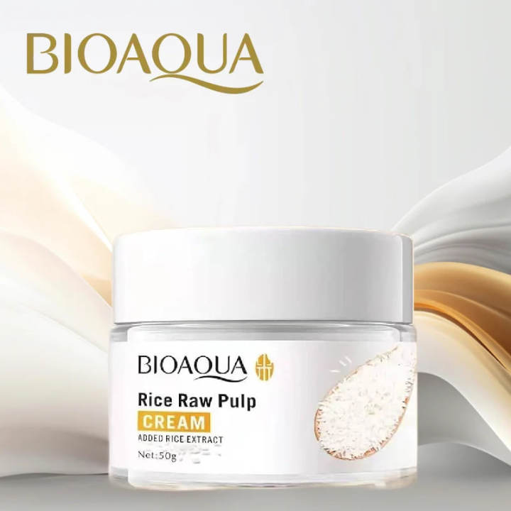 Bioaqua Rice Raw Pulp Face Cream 50g Glass Pot