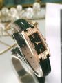 Fashionable Women's Leather Strap Wristwatch Retro Females Quartz Watch Vintage Square Shape Water Resistant Watches.