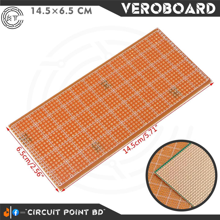 Veroboard Parallel Line Vero Board 14.5×6.5cm Stripboard For Prototyping Designing Weld Soldering and Electronics.