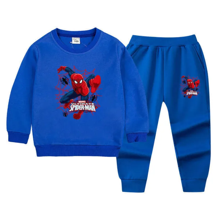 Spider%20Man%20clothing%20children's%20pure%20cotton%20hoodie%20set%20boys'%20autumn%20handsome%20long%20sleeved%20top%20and%20pants%20two%20piece%20set%20-%20Image%205