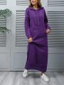 Turkey Hooded Tracksuit Maxi Dress Women Muslim Arab Striped Jogging Sports Long Dress Walk Wear Musulman Islamic Clothing 4XL.