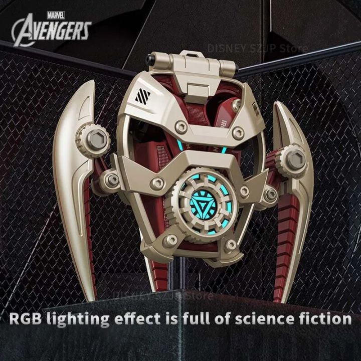 Marvel%20Genuine%20Wireless%20Bluetooth%20Earbuds%20Cool%20Iron%20Man%20RGB%20Ambience%20Light%20Mecha-shaped%20Headset%20High%20Quality%20Zinc%20Alloy%20MR28%20-%20Image%204