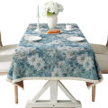 New vintage oil painting style tablecloth, TV cabinet cover towel, American jacquard cotton linen cover cloth, household rectangular tablecloth. 