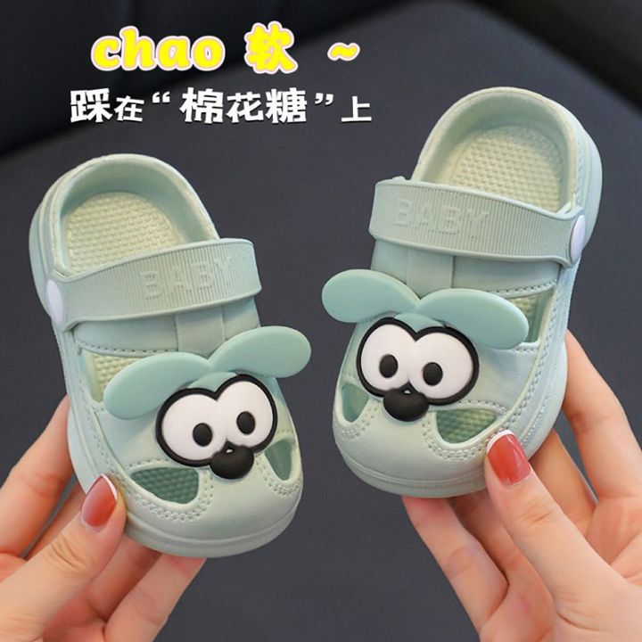 Cartoon Children Slippers Summer Indoor Non-Slip Soft Bottom Baby Boys' Hole Shoes Closed Toe Infant Girls Sandals
