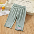 GC Toddlers Leggings Kids Girls Cropped Pants Solid Color Elastic Waist Belt Summer Outerwear Bottoms Pants. 