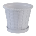 Planter Bamboo Resin Flower Pot7.5 inch Cane Planter With tray 1 pcs.