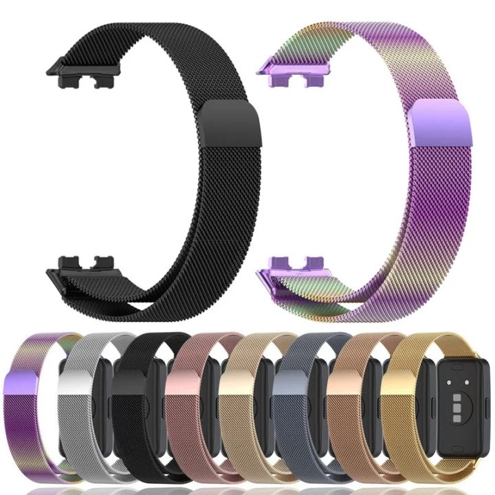 Metal Strap for Huawei Band 10, 9, 8 Smart Wristband, Stainless Steel / Magnetic Replacement Band Strap for Huawei Band 8 Bracelet Metal Wrist