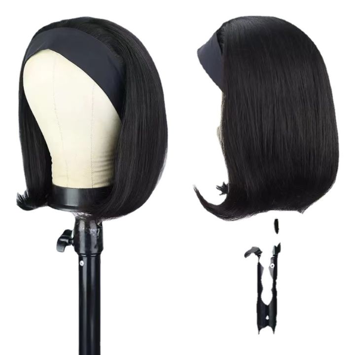 Turban%20Wig%20Women's%20Wig%20Inner%20Buckle%20bob%20Short%20Straight%20Hair%20Hair%20Band%20Short%20Hair%20Chemical%20Fiber%20High-Temperature%20Fiber%20Wig%20-%20Image%205