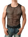 Mens Transparent Mesh T Shirt New See Through Fishnet Long Sleeve Muscle Undershirts Nightclub Party Perform Top Tees. 