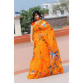 Boishakhi Collection Exclusive Designer Hand Print Half Silk Saree for women. 