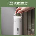 MAYTTO Boiling Water Cup Electric Heating Cup Portable Thermos Bottle 304 Stainless Steel Bottle Vacuum Flask Thermos Bottle 500ML Water Bottle Temperature Display Digital LED Cup. 