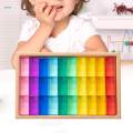 Rainbow GEM Cubes Stacking Toy Transparent Appearance with Storage Case Building Blocks Set 30pcs.