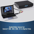 USB Video Capture Card, Audio Video Converter Grabber for to USB Convert Mini DV VCR Hi8 DVD to Digital Easy Install Easy to Use. 