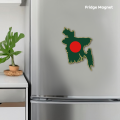 Fridge Magnet Acrylic Bangladesh Green Map.