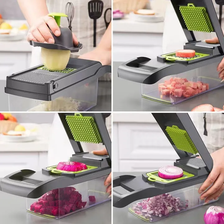 Veggie%20Slicer%2016pcs,%20Slices%20Dices%20and%20Grates%20Food%20Easily%20with%20no%20hassle,%20Veggie%20Chopper%20Multifunctional%20Food%20Chopper%2016-in-1%20%20Kitchen%20Vegetable%20Cutter%201%20Set,%20-%20Image%202